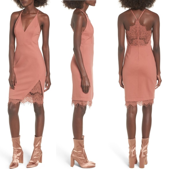 ASTR THE LABEL Lace Sexy Plunging Bodycon Dress - Picture 3 of 8